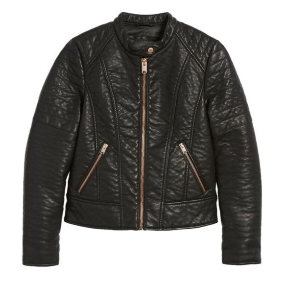 Marc NY Blakely Womens Moto Faux Leather Coat Jack - Picture 2 of 4